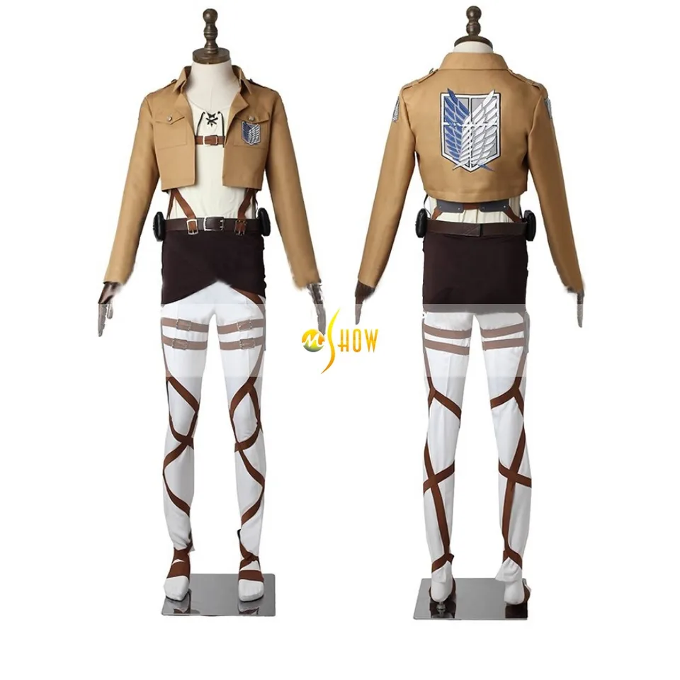 Levi Mikasa Ackerman Cosplay kostým anime eren jaeger outfits bunda pásový kabát plná sada