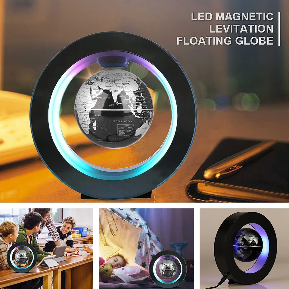 Levitačná lampa Magnetické levitačné glóbus LED Rotačné glóbusové svetlá nočné svetlá domov novosť plávajúce lampa novoročné darčeky