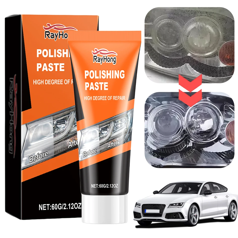Leštiaca pasta s svetlometom s leštiacou pastou s špongiou a uterákom renovuje zložené auto svetlo leštičku čistenie pasty Pasta Restoration Kit
