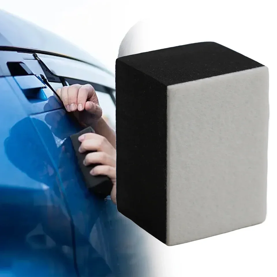 Leštiace špongie automobilový keramický náter praktický obdĺžnik huby+ vlna plsla biela+ čierna špongia s vysokou hustotou