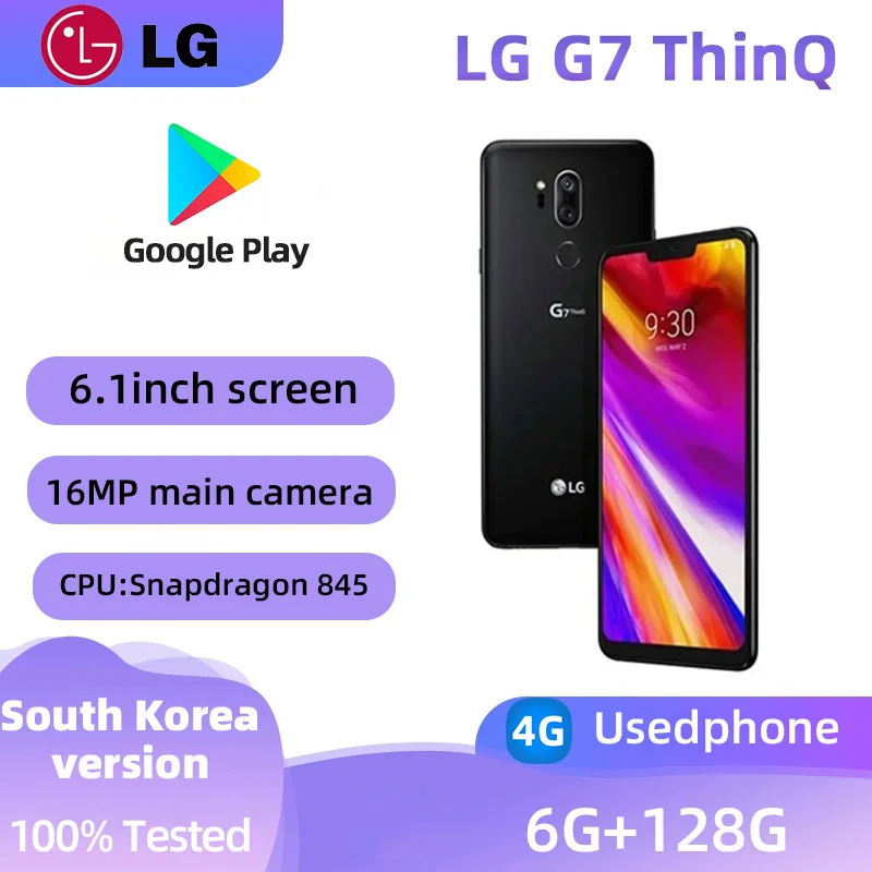 LG G7 ThinQ 4G Smartphone CPU CPU Qualcomm Snapdragon 845 Kapacita batérie 3000 mAh 16MP Peteroriginal Phone