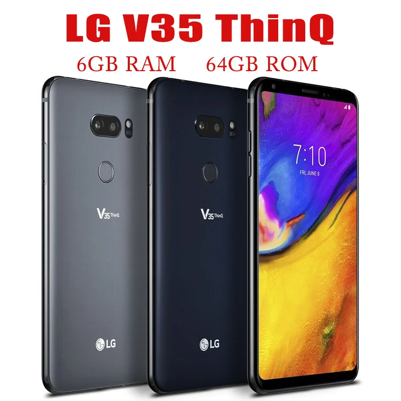 LG V35 Thinq LTE Mobile 6 GB RAM 64 GB ROM Mobilný telefón 16MP kamera Snapdragon 845 odomknutý originálny smartphone