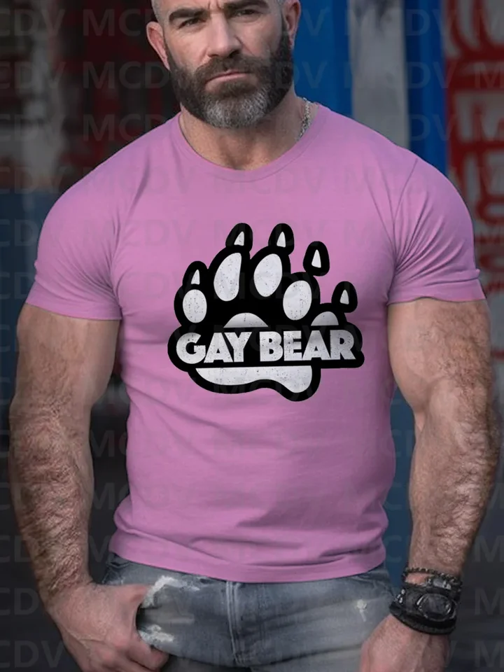 LGBT Gay Bear Pride Pánske tričko 3D tlačené letné letné tričko Príležitostné vrcholy