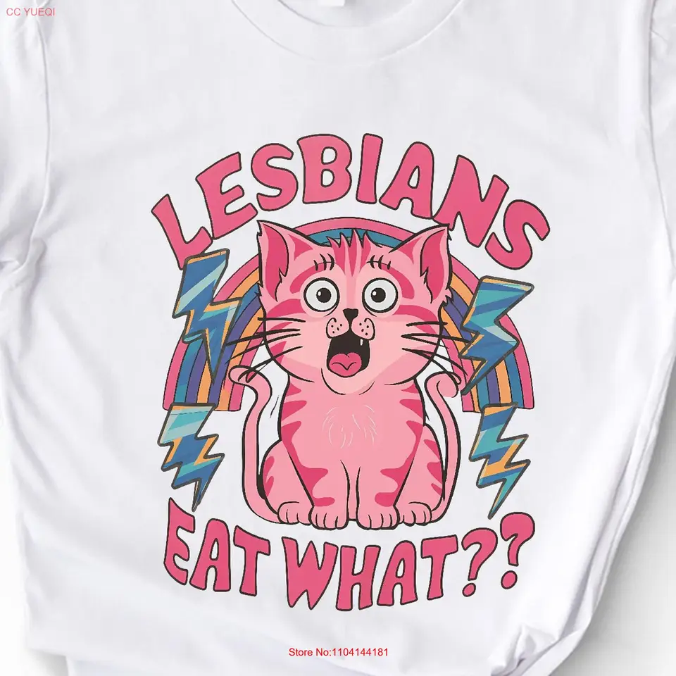 LGBT Lesbian Jedzte, čo mačka vintage tričko rušné myslenie pýcha mesiac dlhé alebo krátke rukávy