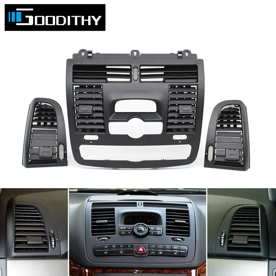 LHD RHD auto vľavo pravý Centarl AC Vent Grille Air Panel Panel Panel pre Mercedes Benz Vito Viano W636 W639 2004-2015
