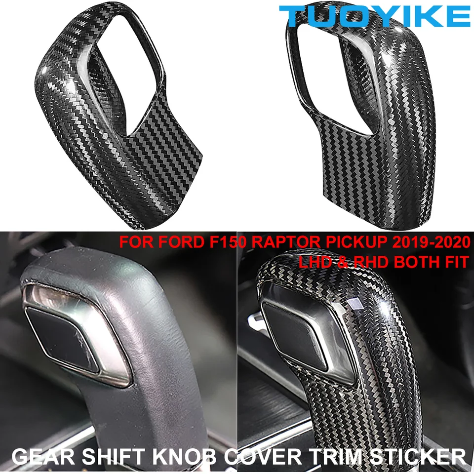 LHD RHD CAR Skutočné suché uhlíkové vlákno Interiér Centrálna konzola Shift Shift Cover Cover Orchn Dekorácie pre Ford Raptor F150 2019-2020