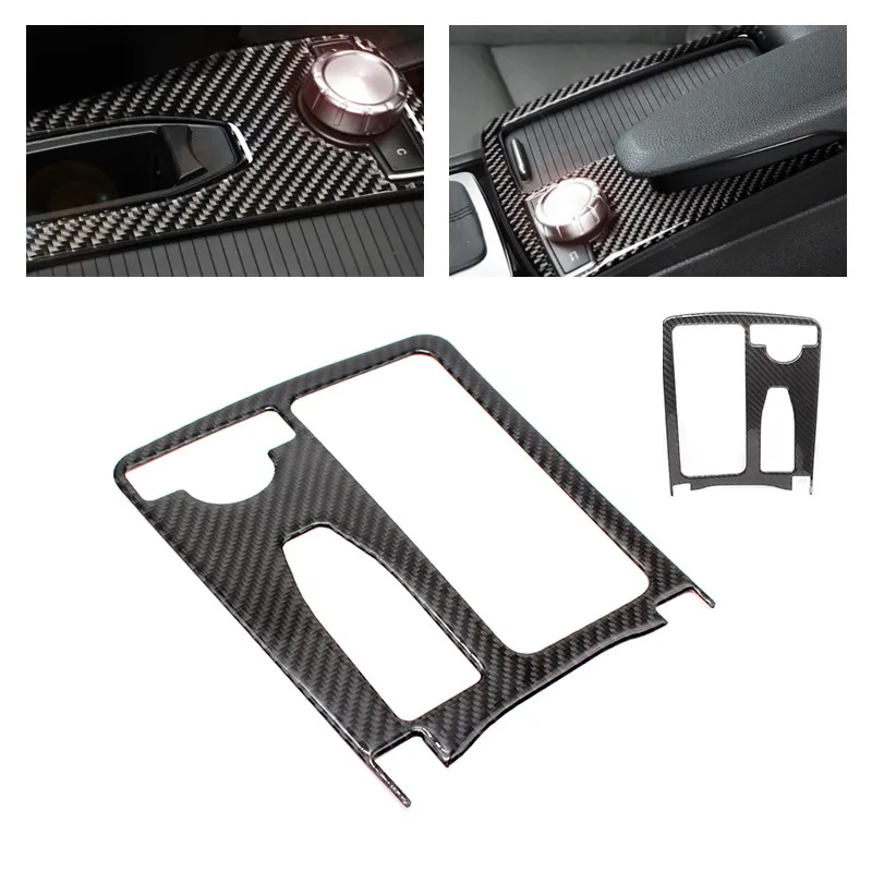 LHD/RHD pre Mercedes Benz C Trieda W204 E CLASS W212 Mäkké uhlíkové vlákno Centrálne konzoly Vodná voda Panel Panel Tin