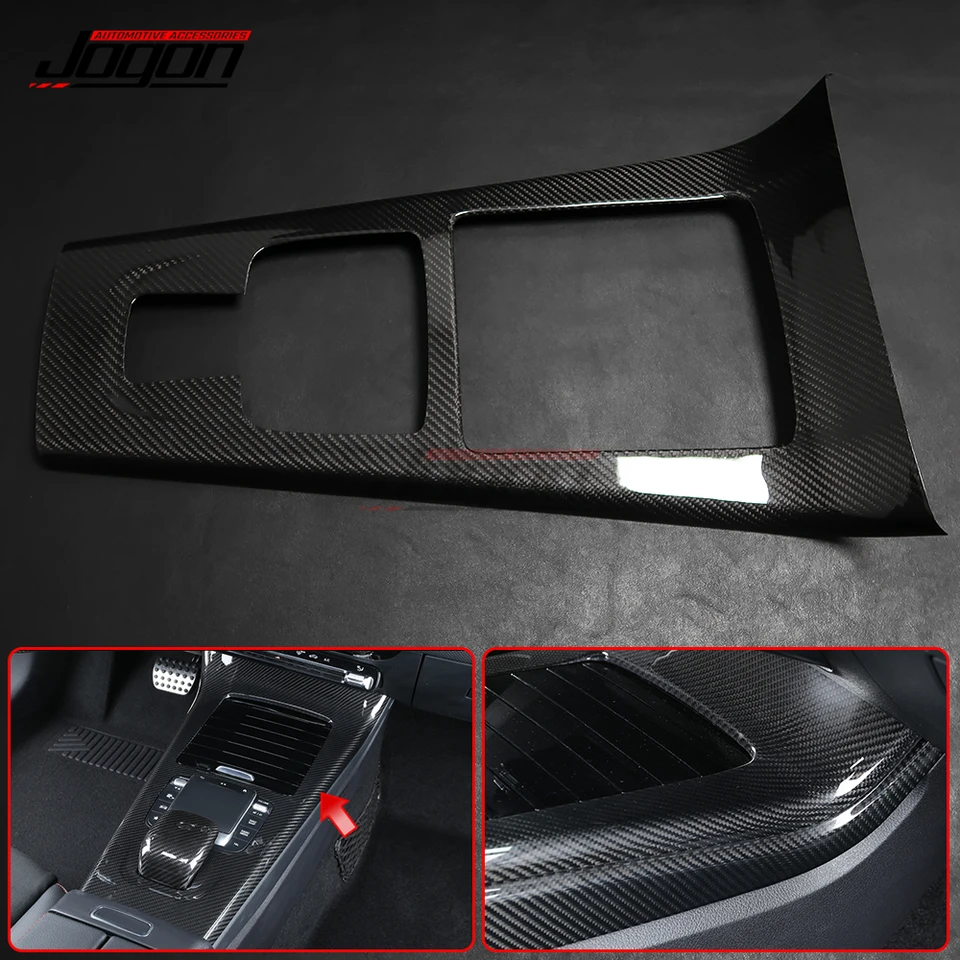 LHD uhlíkové vlákno Consol Console Center Gomb Ovládací panel Ovládací panel pre Mercedes Benz C118 CLA180 CLA45 A45 AMG 2020+