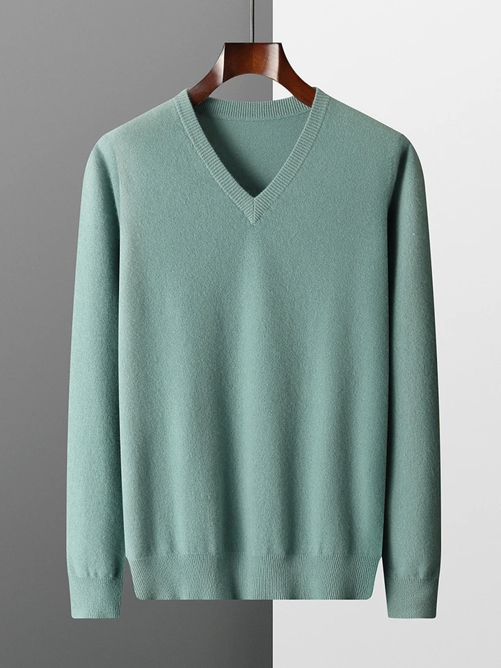 Lhzsyy 100% Merino Wool Hot Sale Men Manesky pletené pulvovery svetre zima nová módna výstup V do krku štandardné vlnené mužské oblečenie