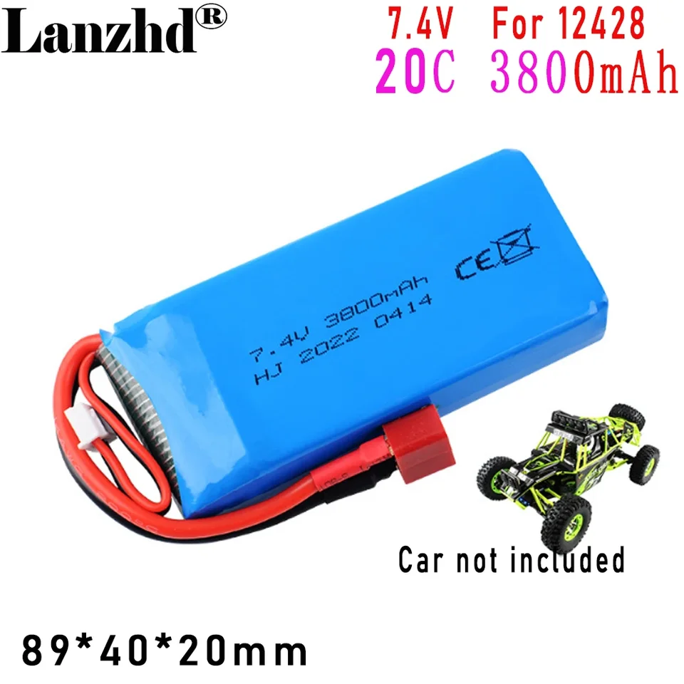 Li batérie 7,4 V 3800 mAh 25c 2s LiPo batéria pre Wltoys 144001 124018 124019 RC CAR EMPGRADES LITHIT BATTERIS