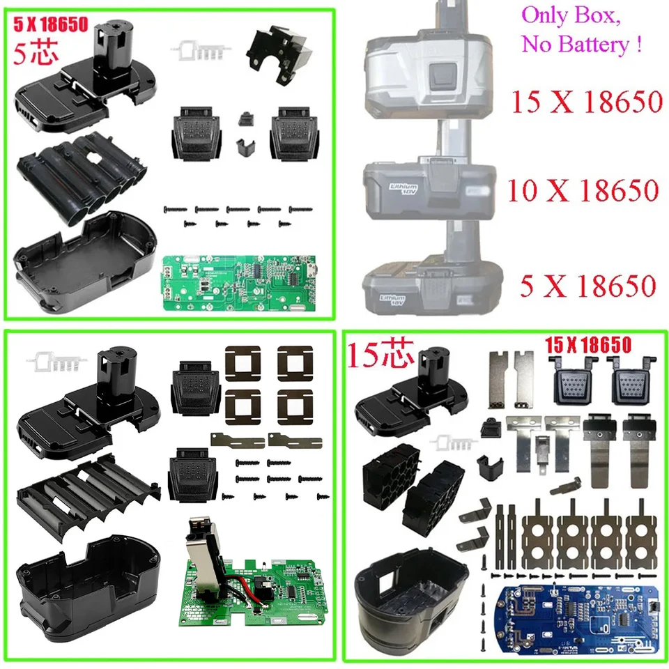 Li-ion batéria plastový puzdro na nabíjanie obvodov na nabíjanie obvodov PCB pre Ryobi 18V P103 P108 BPL-1815/1820G/18151/1820 ONE+