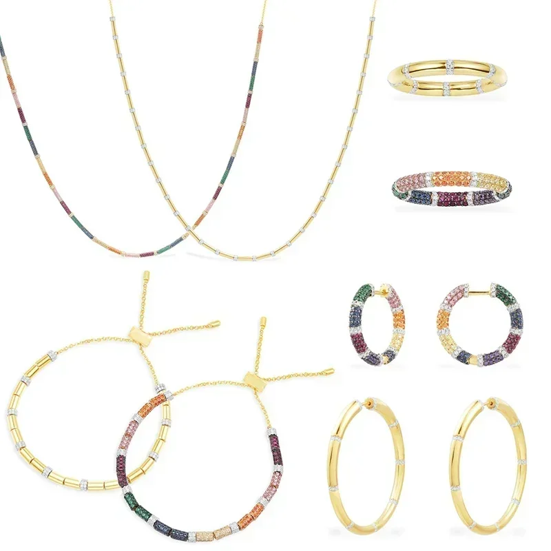 Li Ki Vysoko kvalitné 925 Sterling Silver 2022 Apríl nový produkt Dúhové diamantové náušnice Móda vynikajúce šperky