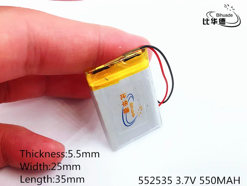 LI-PO (1Piece/Lot) Polymérna lítium-iónová batéria 3,7 V, 550 mAh 552535 CE FCC ROHS MSDS Certifikácia kvality