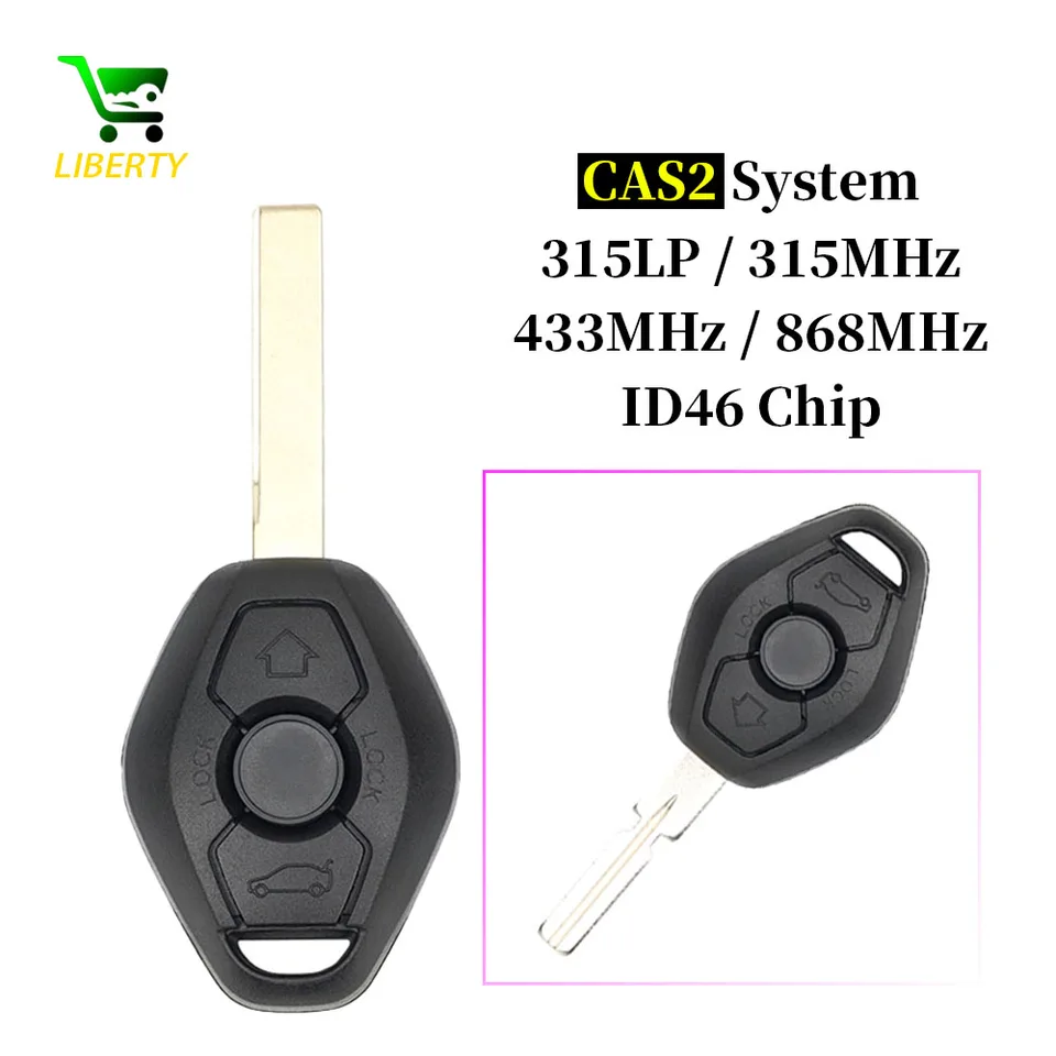 Liberty CAS2 Systémový diaľkový kľúč pre BMW 3/5 7 Series 315/315LP/433/868 MHz s čepeľou ID46 Chip HU58 HU92