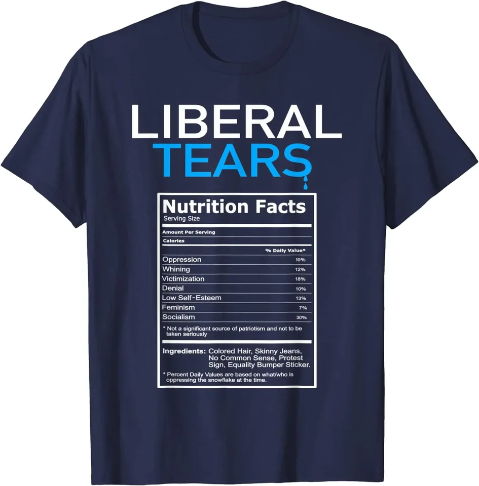 Liberálne slzy anti-tričko vinobranie tričko Grafické tričká Streetwear Cotton Casual Daily Four Seasons Tees O-Neck