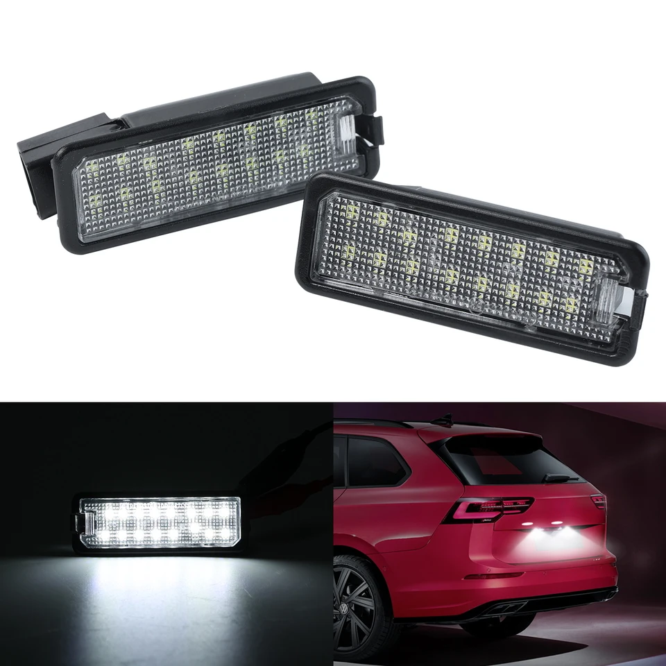 Licenčné číslo Lights Lights White LED žiarovky pre VW Golf MK4 MK5 MK6 Polo Phaeton Number Doskov