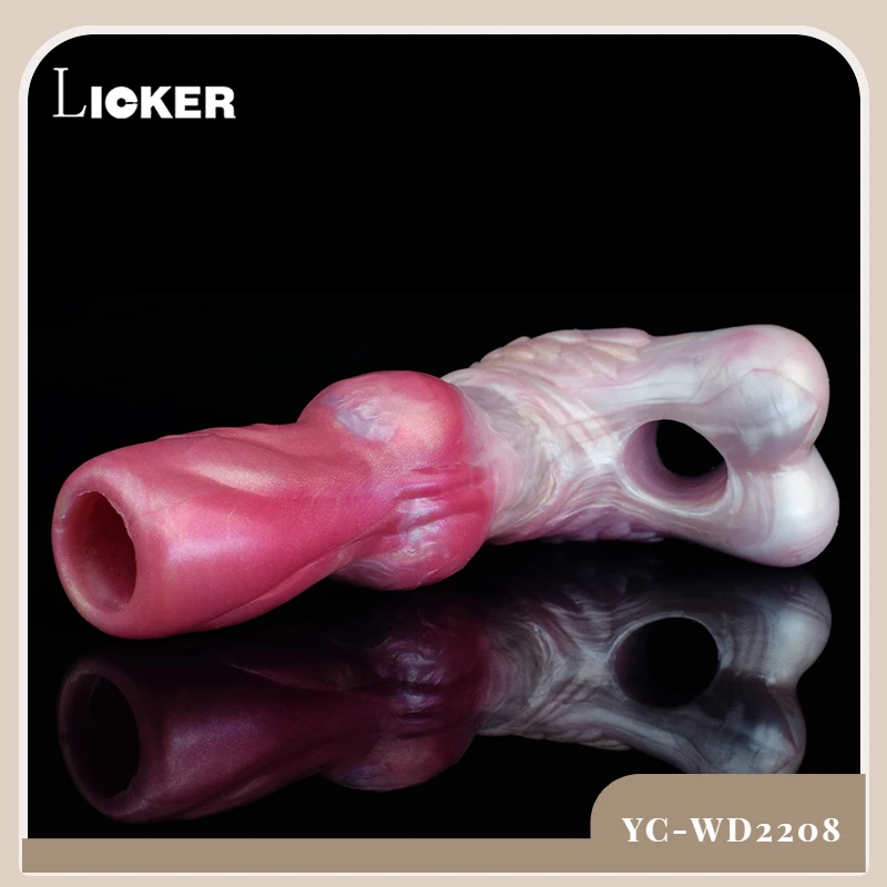 Licker Soft Silikone Animal Wolf Penis Ruckve Ruckve pre mužov Zväčšenie kohúta Nositeľné masturbátor Oneskorenie ejakulácie sexuálne hračky
