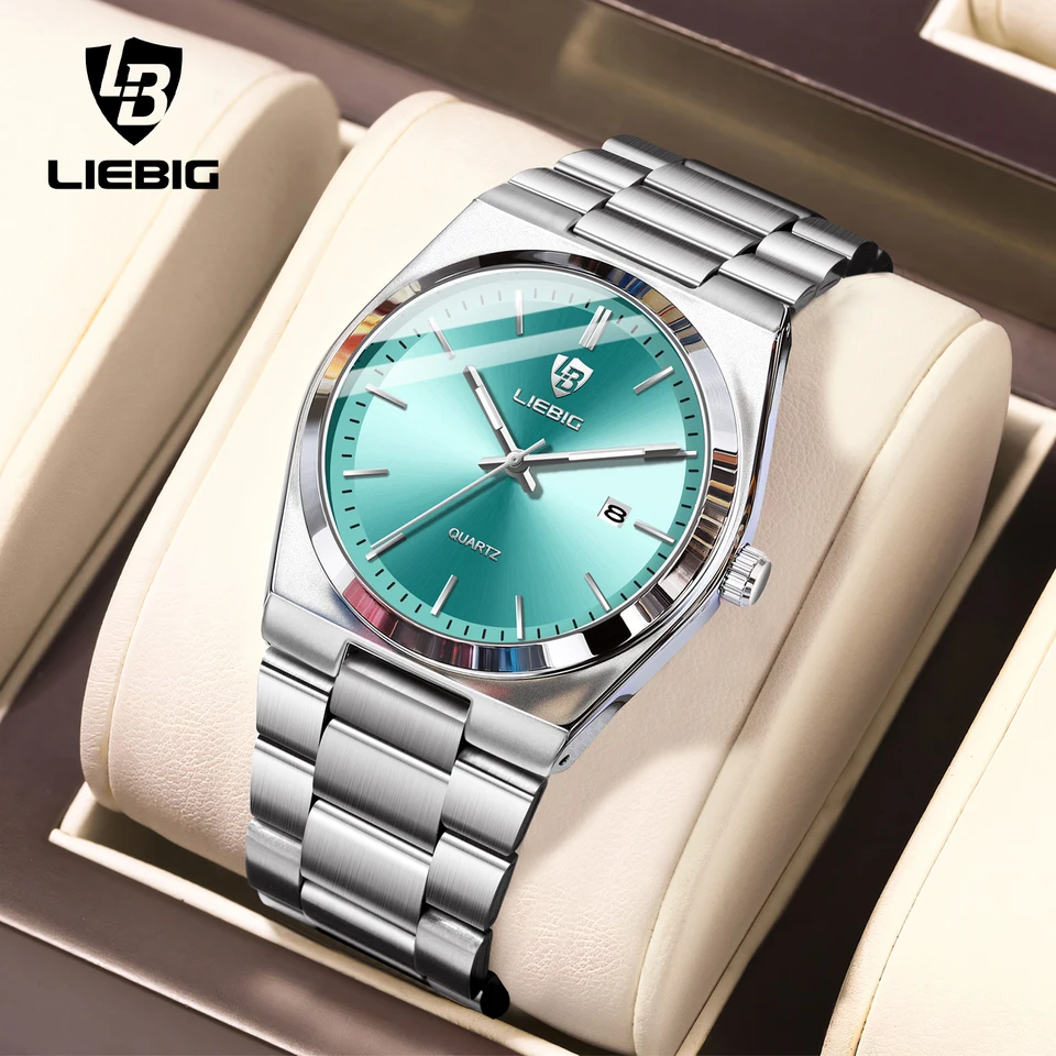 Liebig Luxury Movement Quartz Watches Fashion Business Week Time Sledujte vodotesné náramkové hodinky pre mužov dámske hodiny reloj hombre