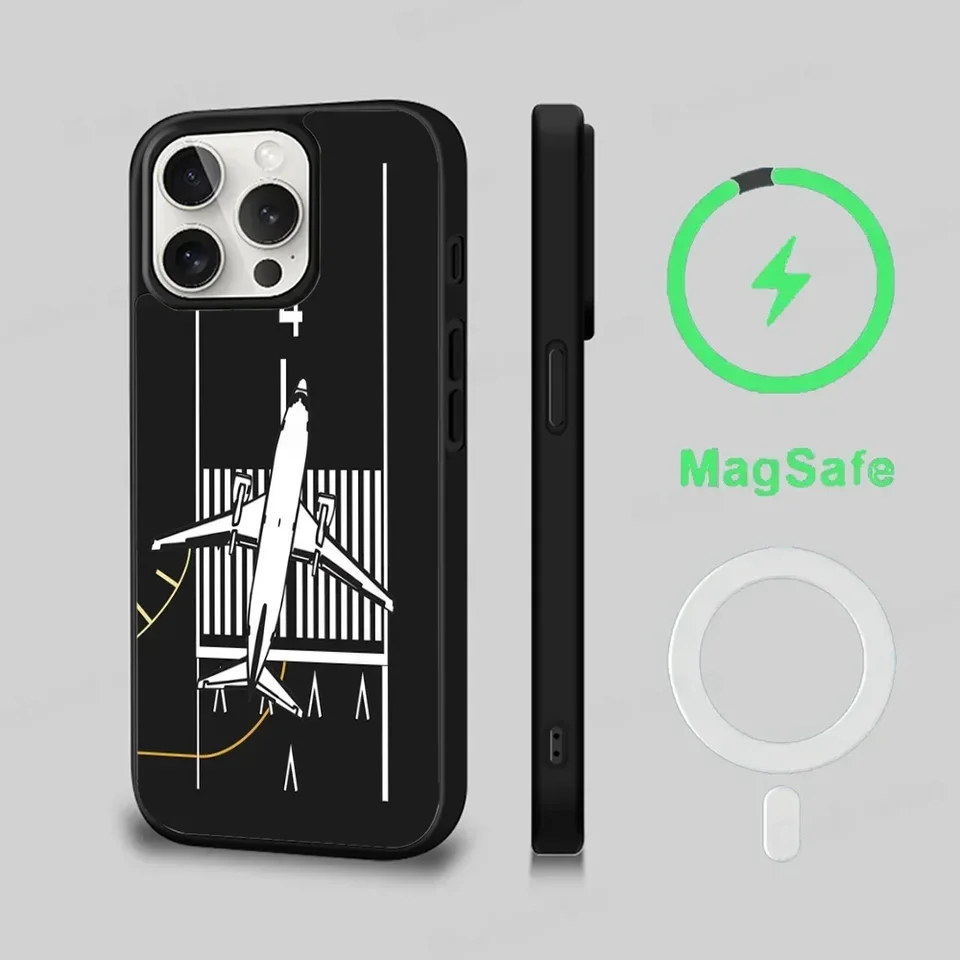 Lietadlo vrtuľníka lietadla pilot pilota mušky puzdro Magesafe Magnetic Wireless puzdro pre iPhone 16 11 12 13 14 15 Pro Max Plus Mini