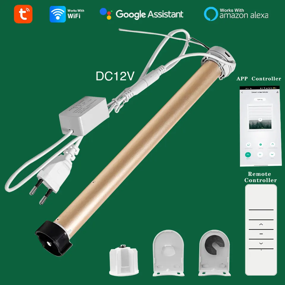 Lifelibero Tuya Wifi trubica motorov je vhodný pre 38 mm hliníkovú trubicu Alexa Google Smart Electric Electric Curtains Shutter Rod
