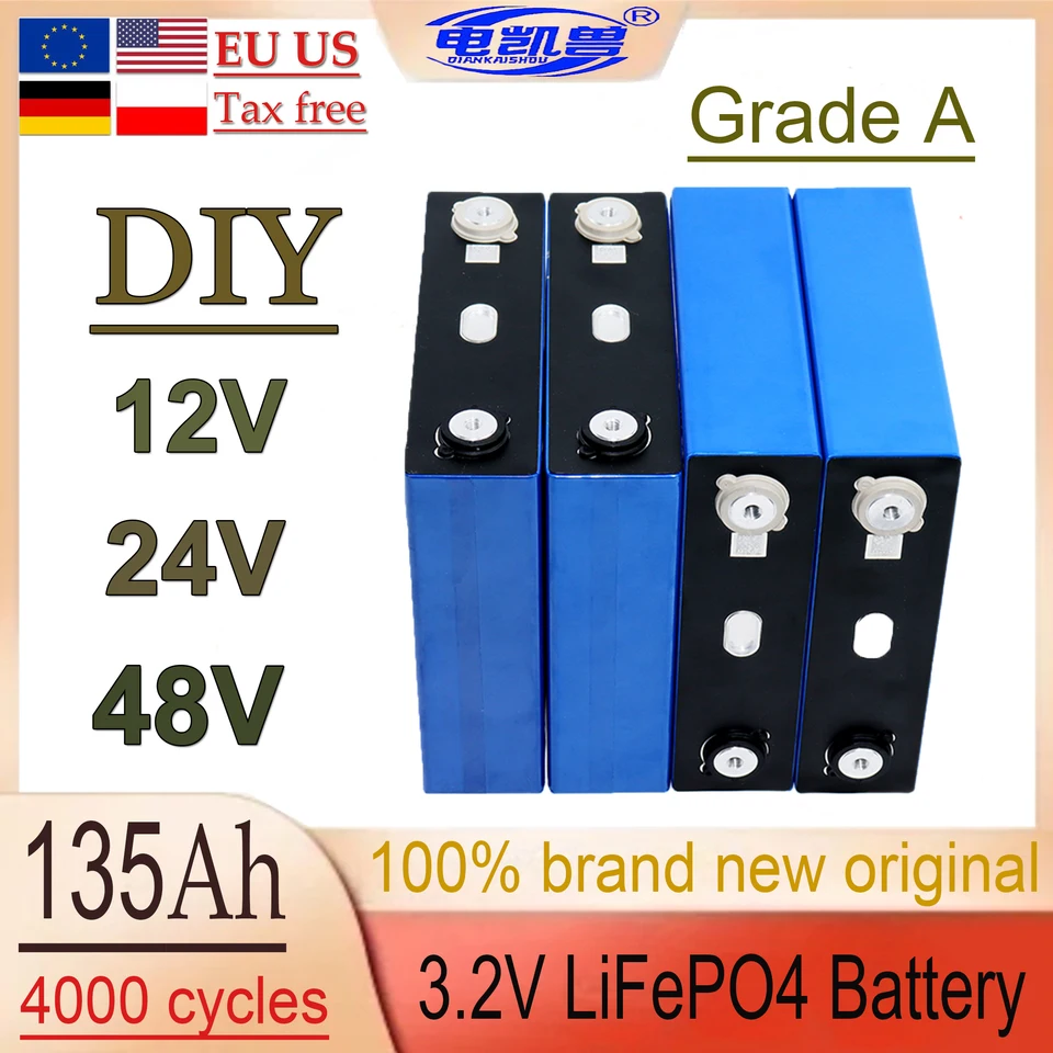 LifePo4 Grade A 135AH Batéria nabíjateľnú batériu Elektrický skúter batéria DIY 12V 24V 48 V solárne batérie batérie batérie batérií