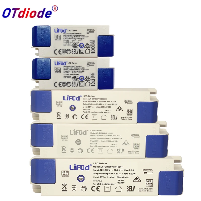 LIFud LED ovládač LF-Girxxxym LF-Girxxxys séria LED Transformátor Vstup 220V-240V Výstup 350MA 600MA 900MA 1200MA 1400MA 1500MA 1500MA