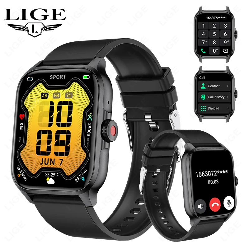 Lige 1,85 palca HD Screen Men Smart Watch Bluetooth Call Fitness Clow Weproof Women Smartwatch pre Xiaomi Android 2024