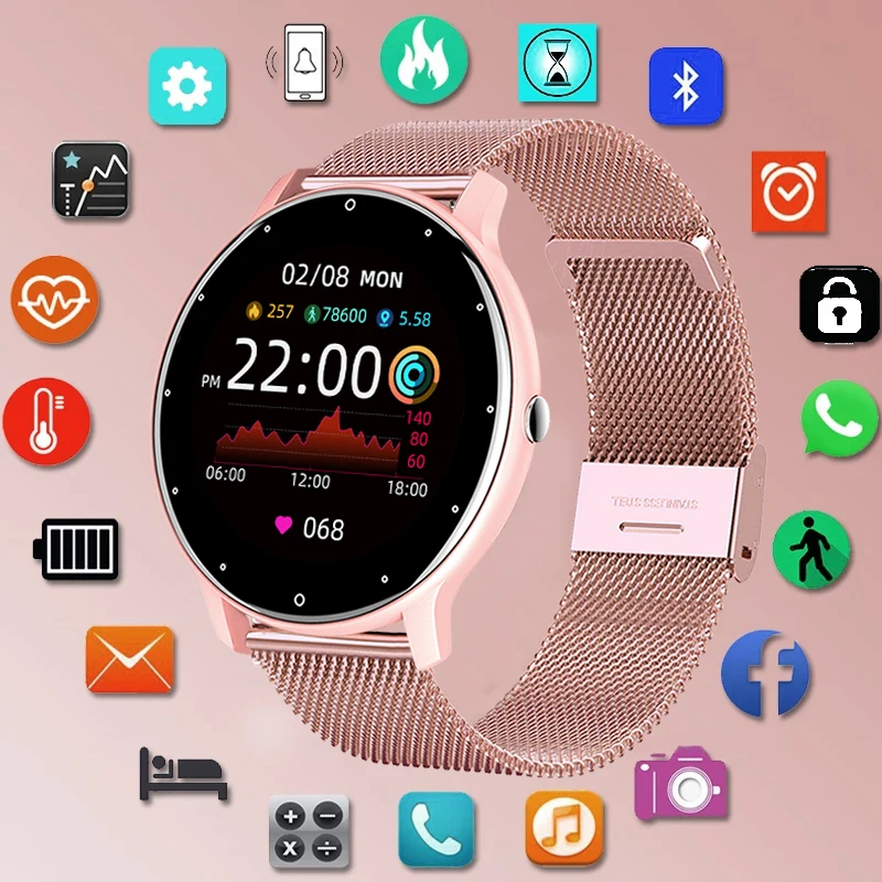 Lige 2024 Smart Watch Ladies Full Touch Screts Sports Fitness hodinky IP67 nepremokavý Bluetooth pre Android iOS Smart Watch Female