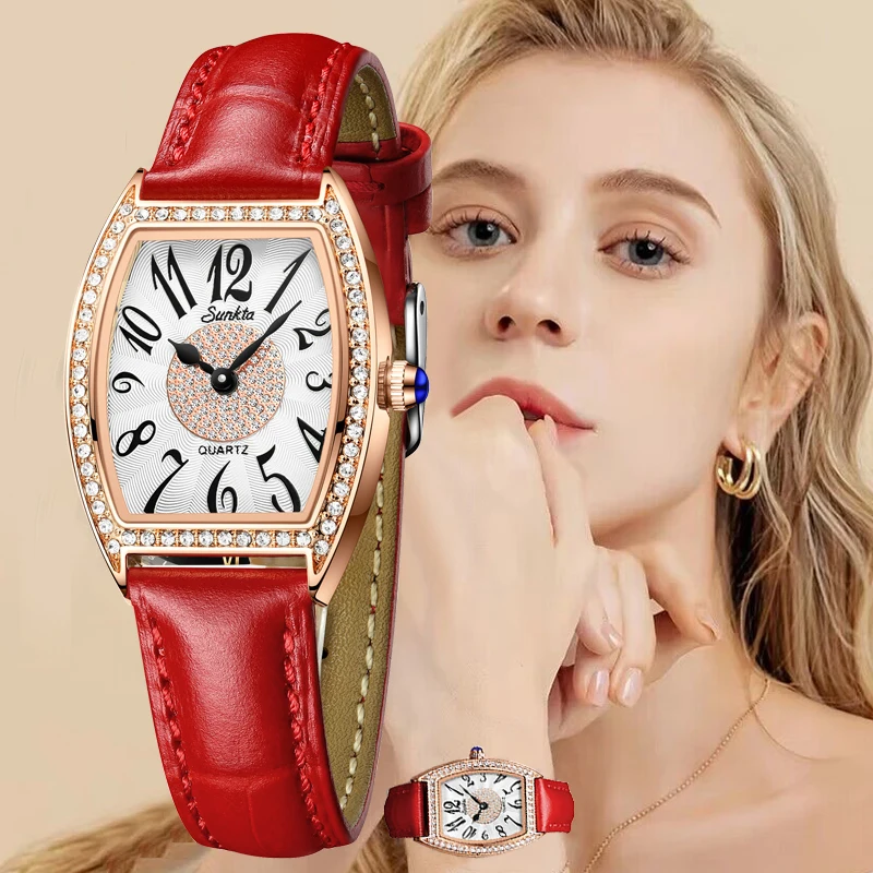 Lige Brand Fashion Women Dámske náramky Hodinky Príležitostné kožené vodotesné náramky Dámske šaty Quartz Dress Dress Relogio Feminino 2024