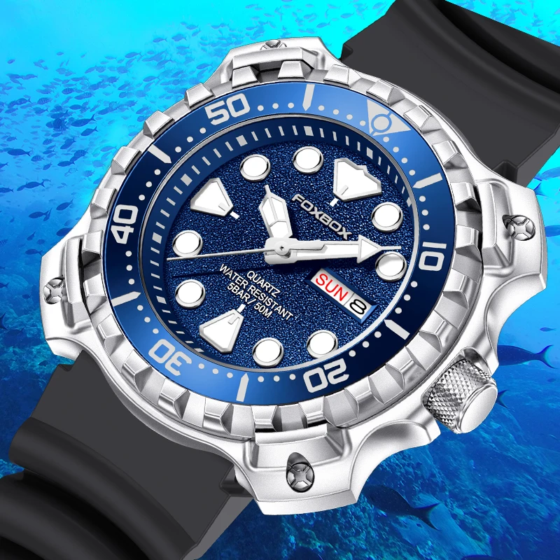Lige Foxbox Fashion Luxury Quartz Watch Casual Sport Witerproof Luminous Hodiny Dátum náramkových hodiniek hodinky pre mužov reloj hombre