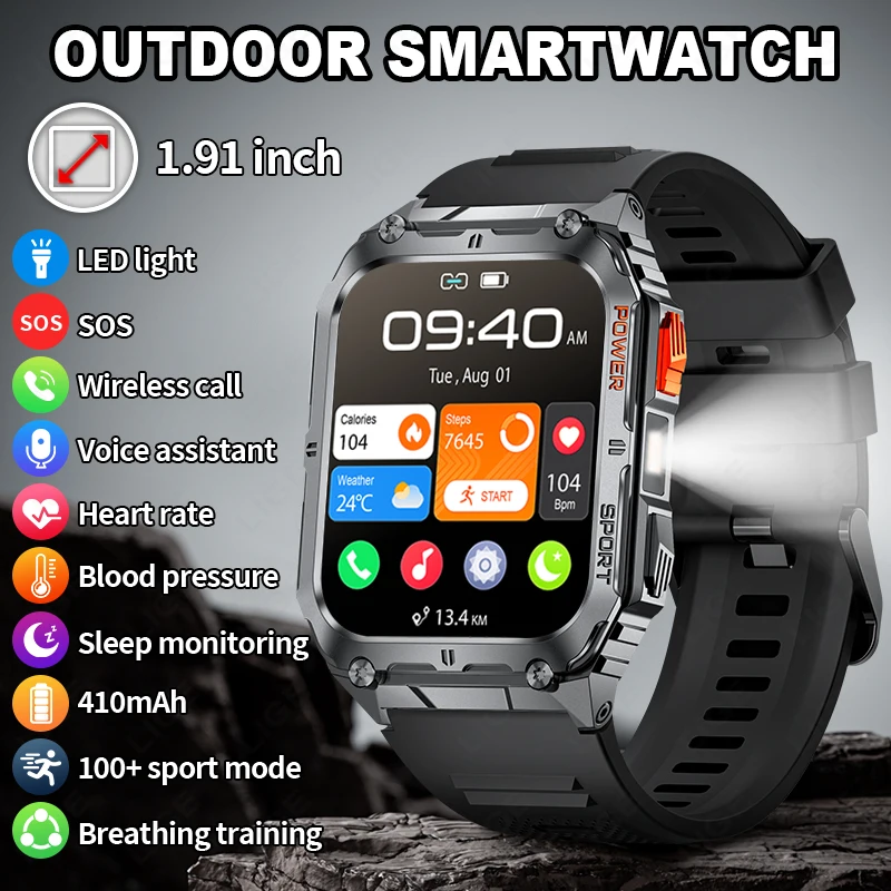 Lige High End Smartwatch Military Sports Smart Watch Men Men vodotesné hodinky Monitorovanie krvného tlaku Monitorovanie Bluetooth hovor
