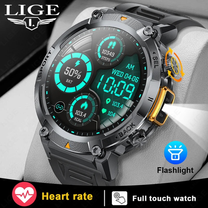 Lige noví muži Smartwatch Armoen s LED baterky Sport Tracker Witerproof Bluetooth Call for Huawei Xiaomi Smart Watch Men