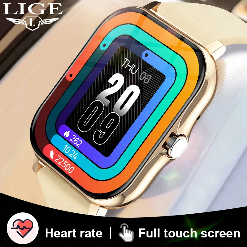 Lige Smart Watch Android Phone 1,44 '' palcový farebný obrazovka Bluetooth volajte krv Kyslík/Monitorovanie tlaku Smart Watch Women Men