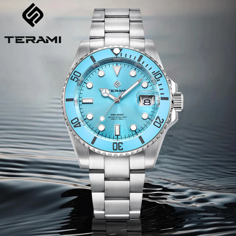 Lige Terami Fashion Luxury Mechanical Watch for Men Business 30bar Sapphire Mirror 316L Nerezový automatický pohyb hodín nové