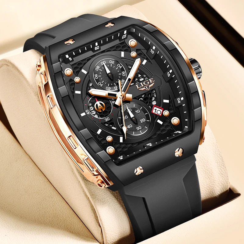 Lige Top Brand Luxury Watches Men Sport 50 m nepremokavé kremeň Pánske hodinky hodinky Vojenský svetelný potápačský náramkové hodinky Muž Reloj Homre 2024