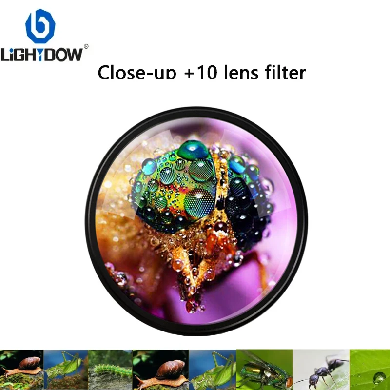 Lightdow Lens Filter Makro Close Up +10 49 mm 52 mm 55 mm 58 mm 62 mm 67 mm 72 mm 77 mm 82 mm pre Canon Nikon Sony Camera Lens Filter