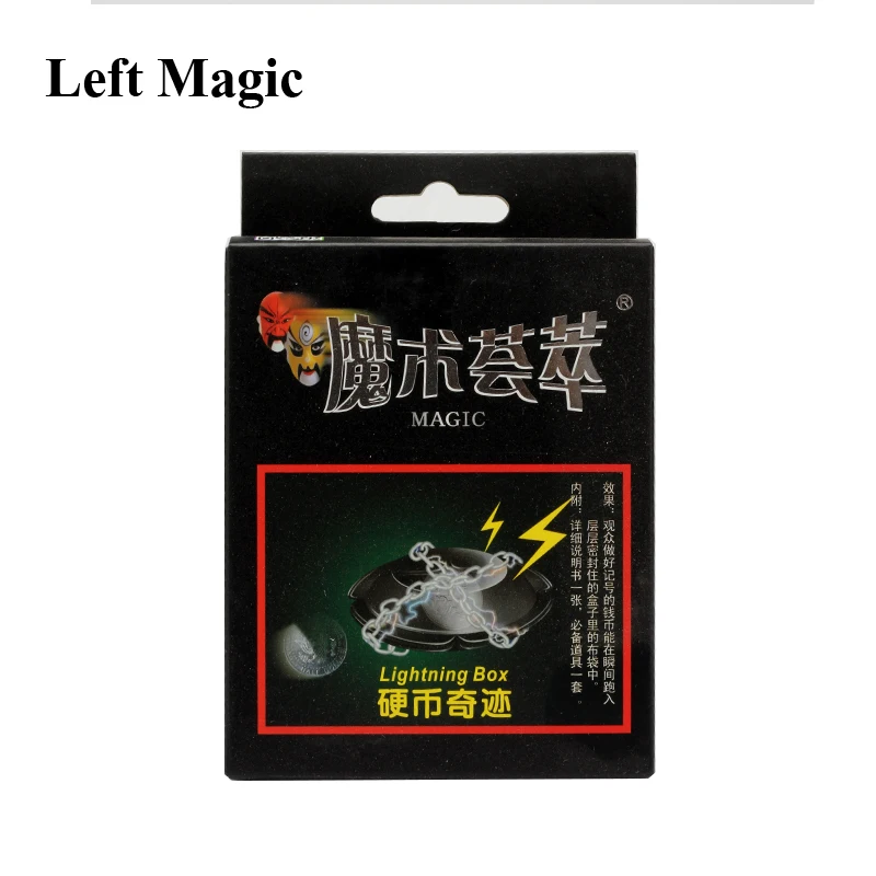 Lightning Box Magic Trits Black Miracle, ktorý sa objavuje mince zblízka scény Magic Triks Penetration Prenikanie dobrej kvality Mog Magic Magic