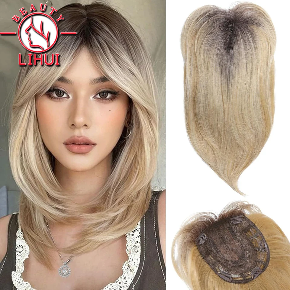 Lihui Syntetický klip v účesu falošné účesy 5 Clip in One Piece predlžovanie vlasov mäkké príčesky s ranami pre ženy