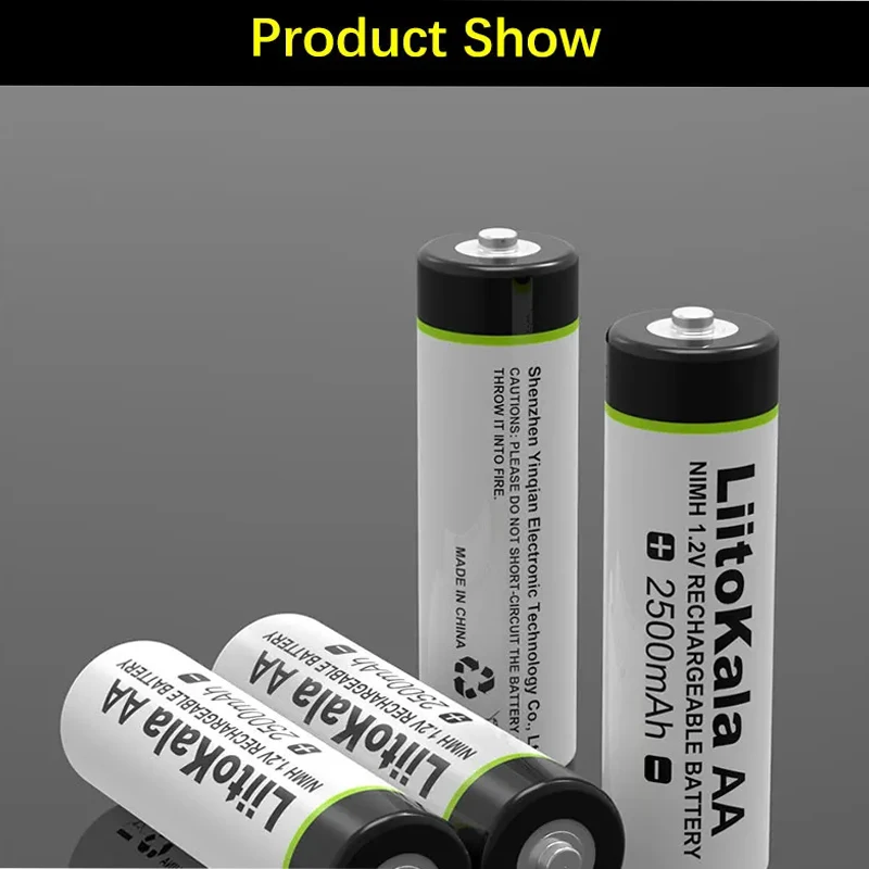 Liitokala 1,2V AA 2500 mAh nikel vodík Nabíjateľná batéria pre teplotné pištoľ diaľkové ovládanie myši myš