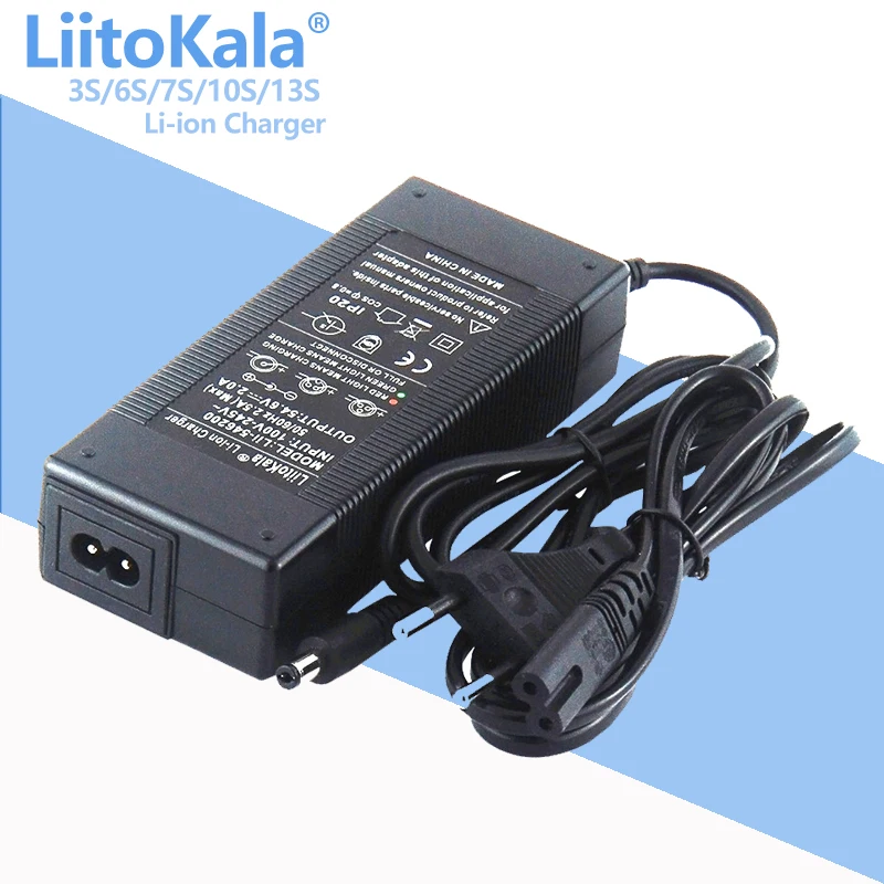 Liitokala 12v 24v 36v 48v 2a/5a 3s 6s 7s 10s 13s 18650 lítiová nabíjačka 12,6 V 29,4 V 42V 54,6 V DC 5,5*2,1 mm