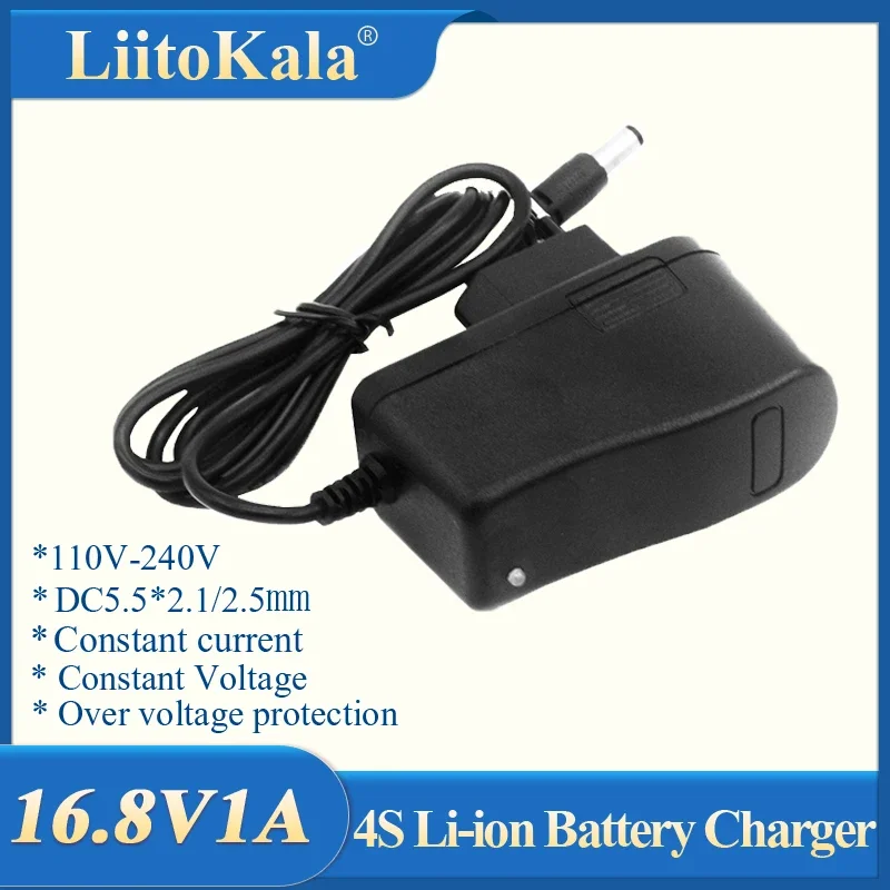 Liitokala 8.4v 12.6v 16,8V 25,2V 1A 1000MA AC DC napájací adaptér Univerzálna nabíjačka na stenu pre lítiovú batériu