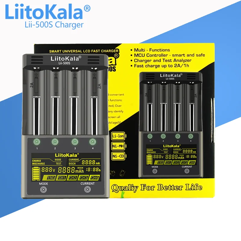 Liitokala lii-600 LII-500 LII-500S LCD 3,7V 1,2V 18650 26650 21700 nabíjačka batérie, otestujte ovládanie kapacity batérie