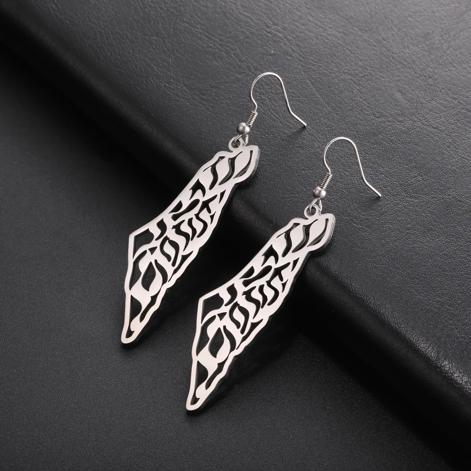 Likegreat Fashion Hollow Geometry Drop náušnice Jednoduché roztomilé oceľové farby dlhé náušnice pre ženy muži