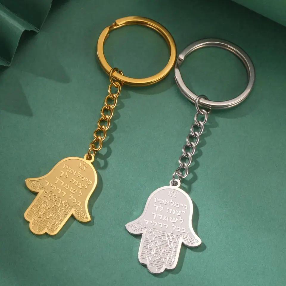 Likgreat Hamsa palmová ruka hviezda Davida ochrana Keyrings Hebrejský judaizmus z nehrdzavejúcej ocele pre ženy pre ženy amuletové šperky