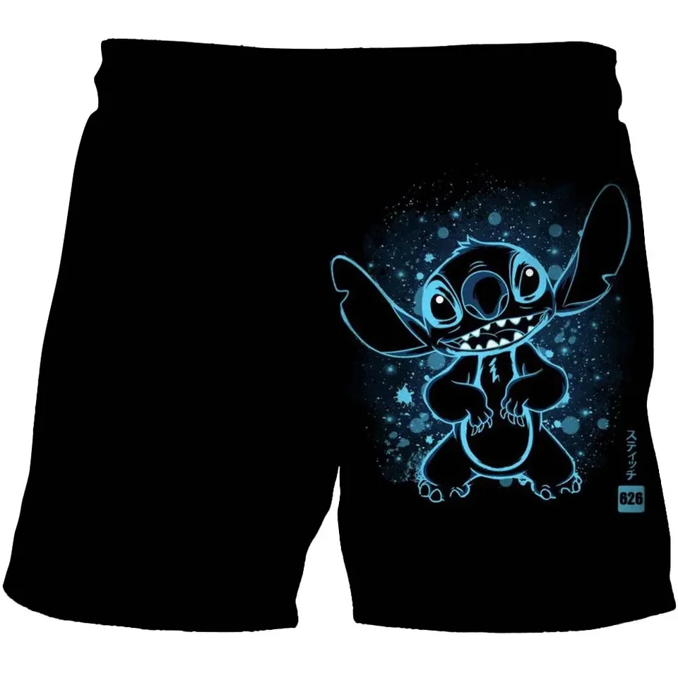 Lilo & Stitch Detské šortky chlapci a dievčatá Karikatúra 3D tlač Detské šortky na plážové nohavice