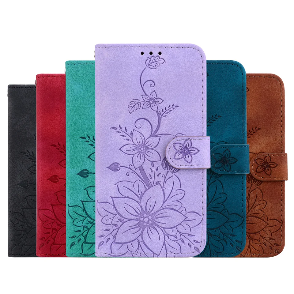 Lily Floral Flower Case pre Nokia C21 C22 C31 C32 C20 C10 C21 Plus C12 x20 x10 xR20 xR30 xr21 peňaženka Case Case Cover Funda Funda