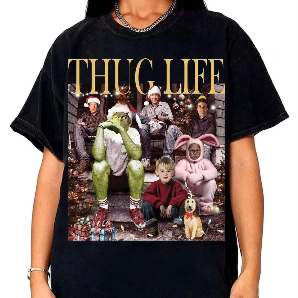 Limited Tribu Life Vianočné tričko vianočné filmové postavy retro filmové hviezdy tričko Unisex Bootleg Squershirt Vintage 90 Grap