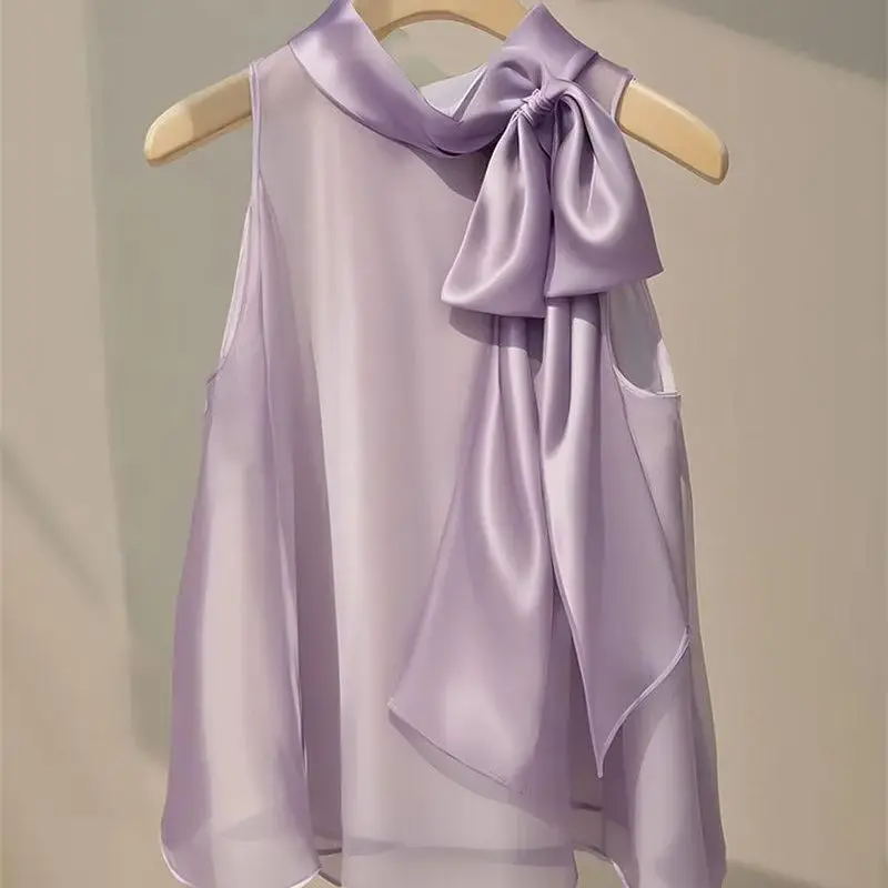 LIMUGUYUE Design Sense Fairy Bow Blúzka Summer luxusné rukávy mäkké šifónové tričko francúzske elegantné dám