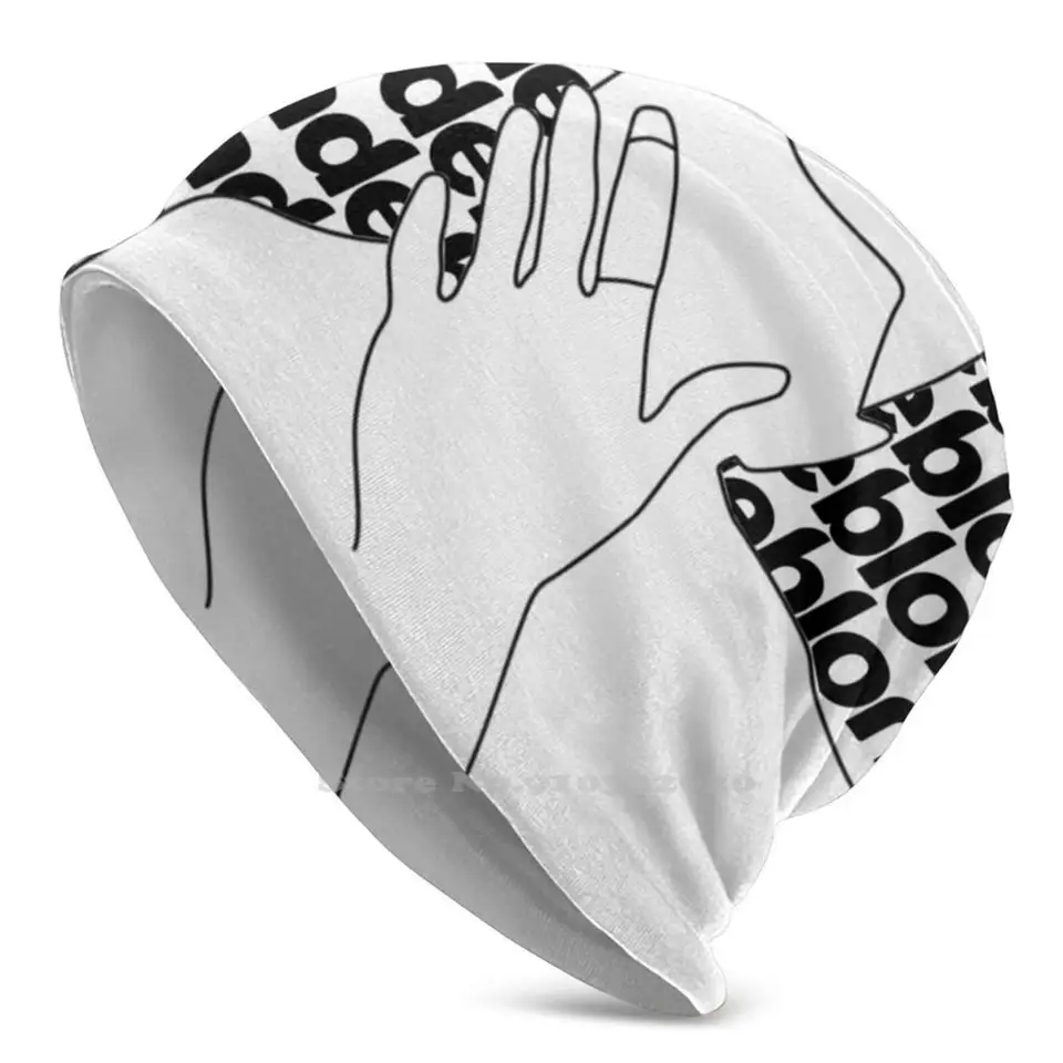 / Line Art Čierna a biela pletená čiapka Teplá čiapka Outdoor Caps Boys Dont Wolf Gang Tyler Tvorca Lonny Breaux Channel