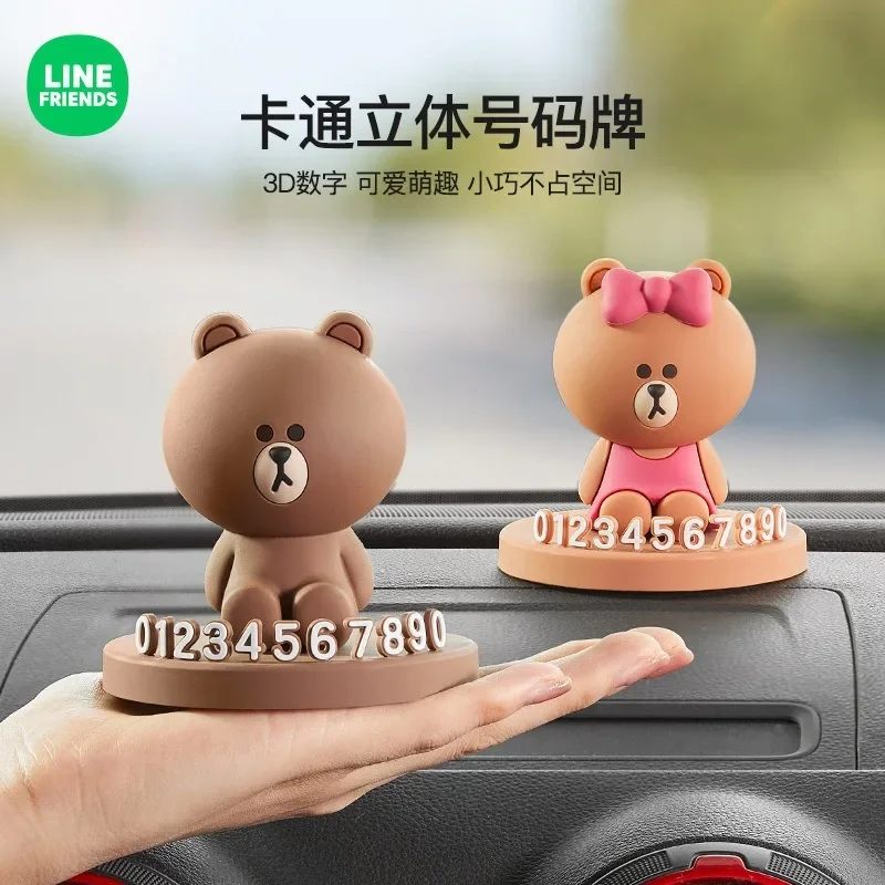 Line priatelia hnedé auto mobilný telefón Držiteľ auta Číslo